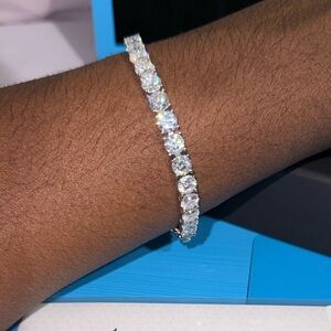 Certified D13.50Ct Moissanite Diamond Tennis Bracelet 8 inches unisex